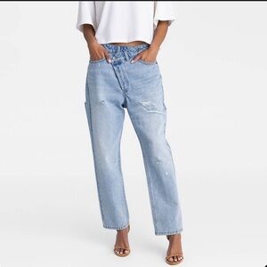Abercrombie & Fitch The dad high rise jeans curve in Light Blue Wash